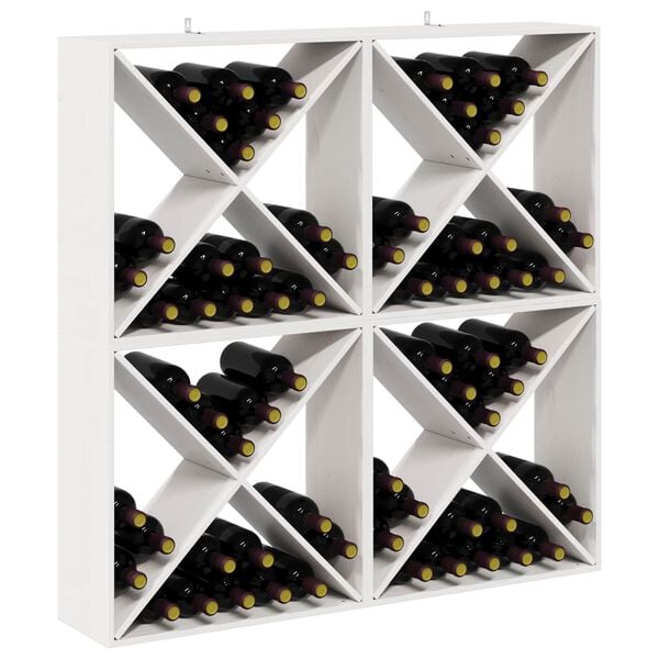 vidaXL &Eacute;tag&egrave;re &agrave; vin 4 pcs Blanc 62 x 25 x 62 cm Pin massif