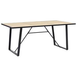 vidaXL Table de salle &agrave; manger Ch&ecirc;ne 200x100x75 cm MDF