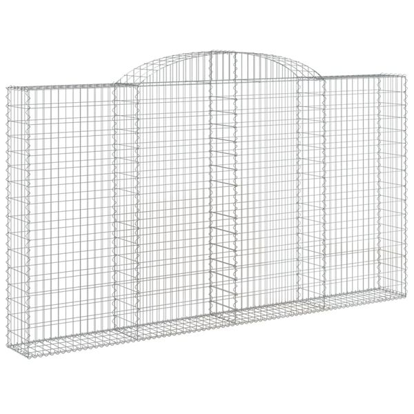 vidaXL Paniers à gabions arqués 10 pcs 300x30x160/180 cm fer galvanisé