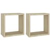 vidaXL Étagères cube murales 2 pcs chêne sonoma 30x15x30 cm