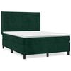 vidaXL Sommier &agrave; lattes de lit et matelas Vert fonc&eacute; 140x200cm Velours