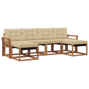 vidaXL Ensemble de canap&eacute;s d'ext&eacute;rieur 6 pcs Naturel et Beige