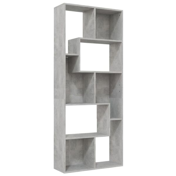 vidaXL Bibliothèque Gris béton 67x24x161 cm Bois d'ingénierie