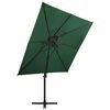 vidaXL Parasol de jardin en porte-à-faux à double toit 250x250 cm vert