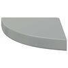 vidaXL &Eacute;tag&egrave;res d'angle flottantes 2pcs gris brillant 25x25x3,8cm MDF