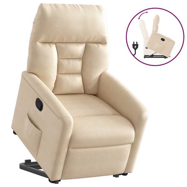 vidaXL Fauteuil inclinable beige tissu microfibre