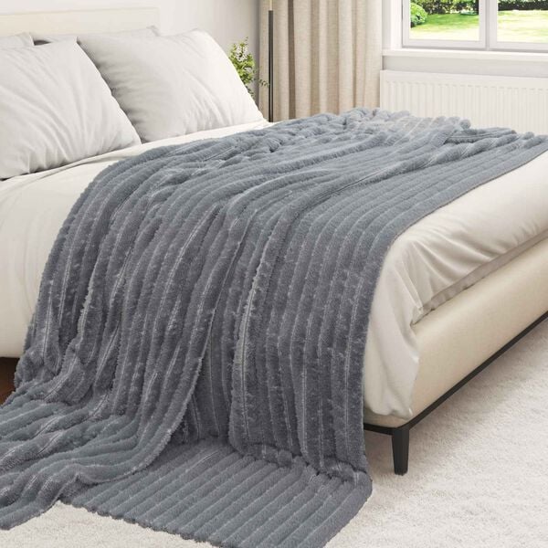 vidaXL Couvertures &agrave; jeter 6 pcs Gris fonc&eacute; 240 x 220 cm Toison