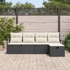 vidaXL Ensemble de canapé de jardin avec coussin 5 pcs Noir Poly rotin