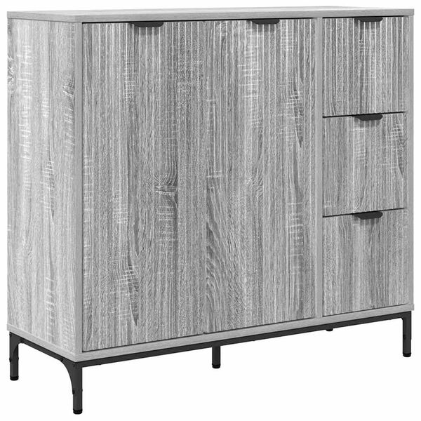 vidaXL Buffet Gris Sonoma 89,5 x 33 x 82 cm Bois d'ing&eacute;nierie