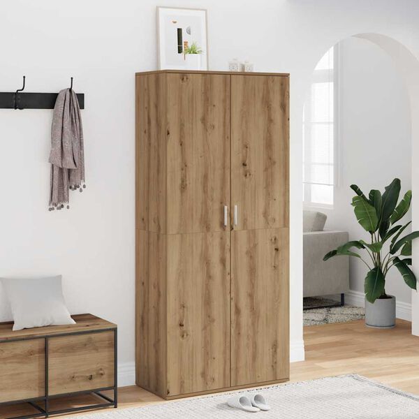 vidaXL Armoire &agrave; chaussures ch&ecirc;ne artisanal bois d'ing&eacute;nierie
