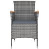 vidaXL Ensemble &agrave; manger d'ext&eacute;rieur 5pcs coussins r&eacute;sine tress&eacute;e gris