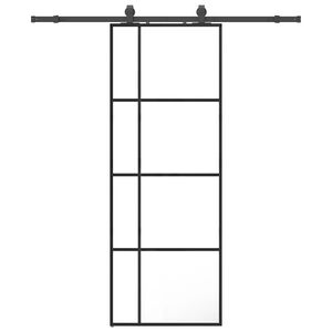 vidaXL Porte coulissante kit de quincaillerie noir 76x205 cm verre ESG
