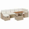 vidaXL Ensemble de canap&eacute; de jardin 8 pc Beige polyrotin
