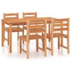 vidaXL Ensemble &agrave; manger de jardin 5pcs Bois de teck massif