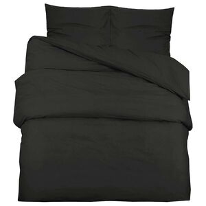 vidaXL Ensemble de housse de couette Noir 140x200 cm Coton