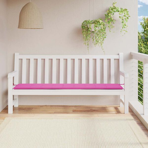 vidaXL Coussin de banc de jardin rose 200x50x4 cm tissu