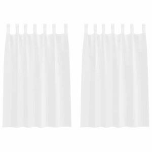 vidaXL Rideau en Voile 2 pcs Blanc 140 x 140 cm Polyester