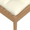 vidaXL Repose-pied de jardin avec coussin crème Bois de pin massif