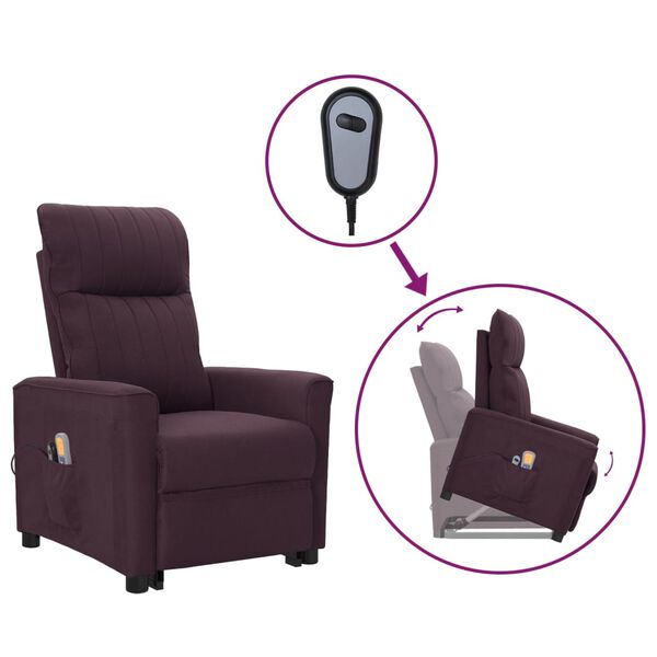 vidaXL Fauteuil de massage Violet Tissu