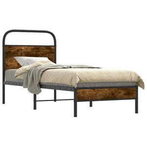 vidaXL Cadre de lit sans matelas 80x200cm ch&ecirc;ne fum&eacute; bois d'ing&eacute;nierie