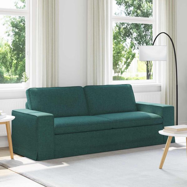 vidaXL Canap&eacute; Vert fonc&eacute; 222 x 80 x 82 cm tissu