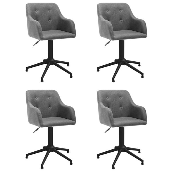 vidaXL Chaises pivotantes &agrave; manger lot de 4 gris clair tissu