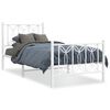 vidaXL Cadre de lit m&eacute;tal sans matelas avec pied de lit blanc 90x190cm