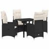 vidaXL Ensemble de salle &agrave; manger pour jardin 5 pc Noir polyrotin