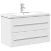 vidaXL Armoire lavabo de salle de bain bassin int&eacute;gr&eacute; blanc brillant