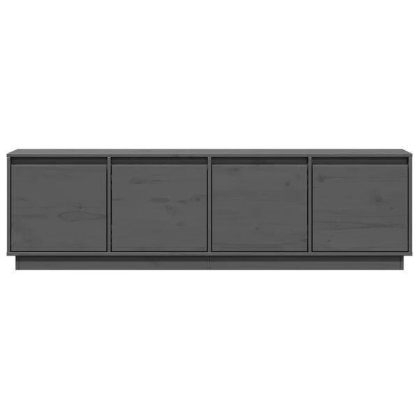 vidaXL Meuble TV Gris 156x37x45 cm Bois de pin massif