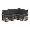 vidaXL Ensemble de canap&eacute; de jardin 4 pcs Gris polyrotin