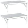 vidaXL &Eacute;tag&egrave;res murales 2 pcs 50x30 cm argent&eacute; acier inoxydable