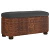 vidaXL Bancs de rangement lot de 2 et coussin marron 69 cm quenouille