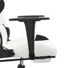 vidaXL Chaise de jeu avec repose-pied Blanc et noir Similicuir