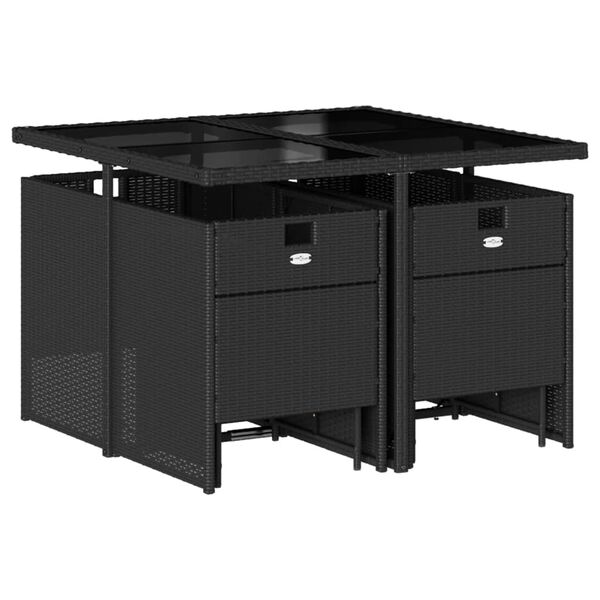 vidaXL Ensemble à manger de jardin 11pcs avec coussins gris poly rotin