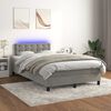 vidaXL Sommier &agrave; lattes de lit avec matelas LED Gris clair 120x200 cm