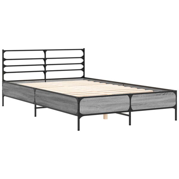 vidaXL Cadre de lit sans matelas sonoma gris 140x190 cm