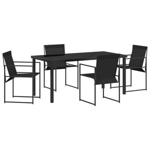 vidaXL Ensemble de salle &agrave; manger pour jardin 5 pcs Noir
