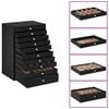 vidaXL Coffret &agrave; bijoux 10 niveaux avec supports pour montres Noir 29 x 20,5 x 40,5 cm