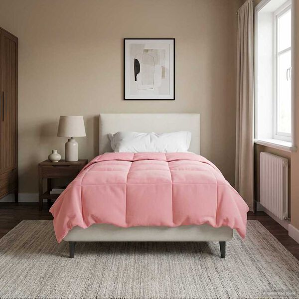 vidaXL Duvet d'&eacute;t&eacute; simple Matelass&eacute; Rose 140 x 220 cm Microfibre