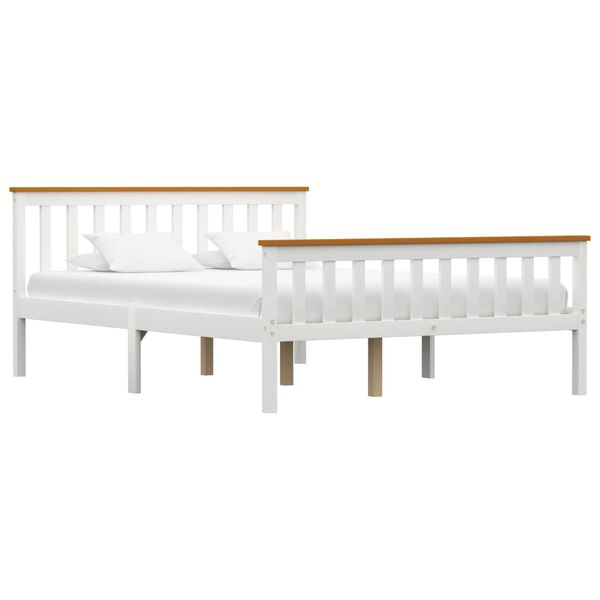 vidaXL Cadre de lit sans matelas blanc bois de pin massif 140x200 cm