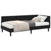 vidaXL Cadre de lit d'angle avec matelas Autre 2 pc Noir Velours