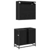 vidaXL Ensemble de mobilier de salle de bain 2 pcs Ch&ecirc;ne noir