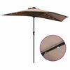 vidaXL Parasol de jardin Taupe 294 x 150 x 223 cm tissu