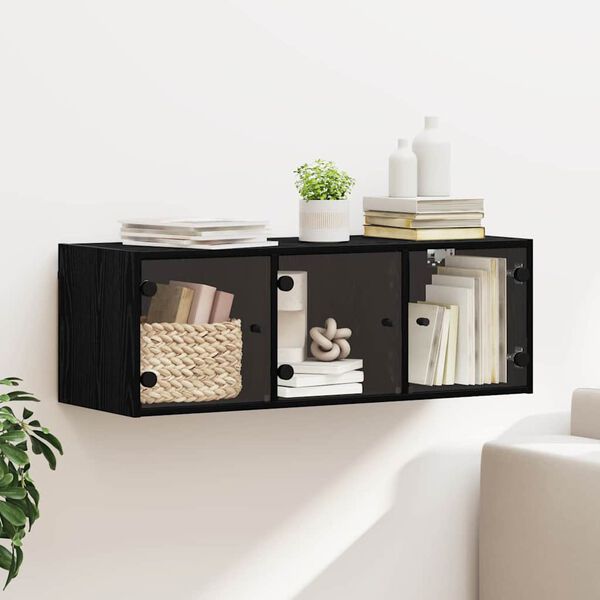 vidaXL Meuble mural Ch&ecirc;ne noir 102 x 37 x 35 cm Bois d'ing&eacute;nierie