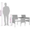 vidaXL Canapé de jardin 2 places avec table et tabourets marron rotin