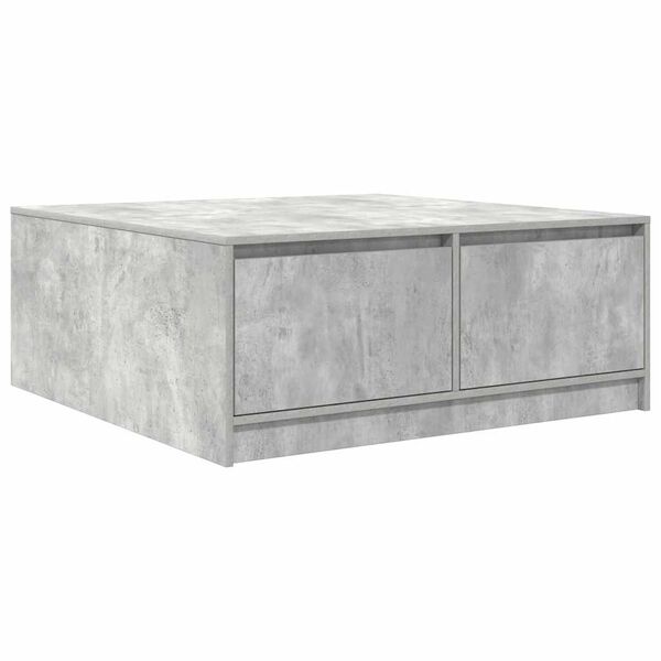 vidaXL Table basse avec tiroirs gris b&eacute;ton 100x100x40 cm