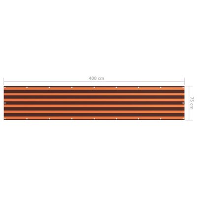 vidaXL Écran de balcon Orange et marron 75x400 cm Tissu Oxford