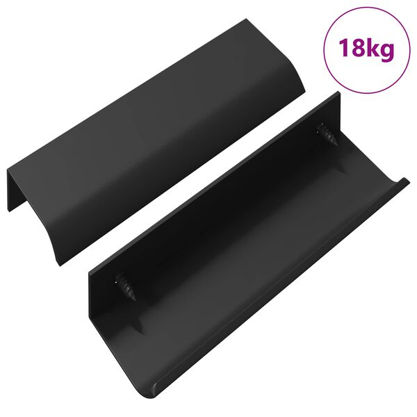 vidaXL Poign&eacute;e 725 pcs Noir 120 x 39.6 x 17 mm Aluminium