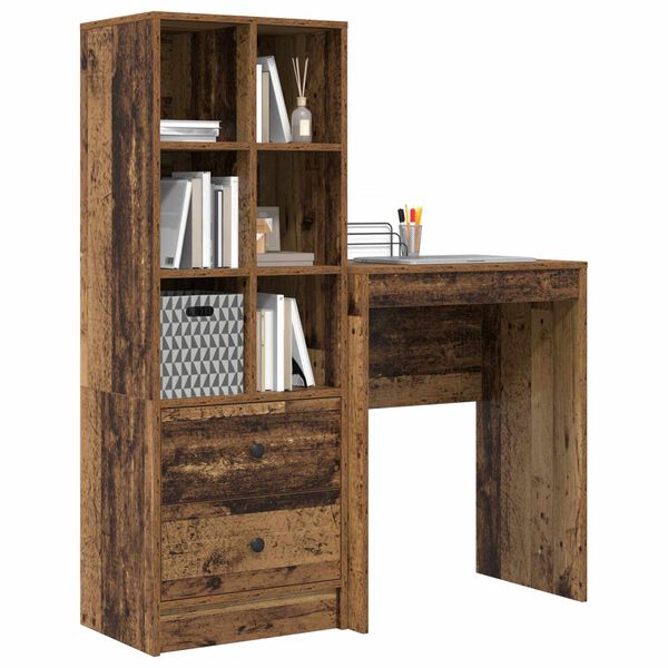 vidaXL Bureau avec tiroir 2 pcs Bois ancien